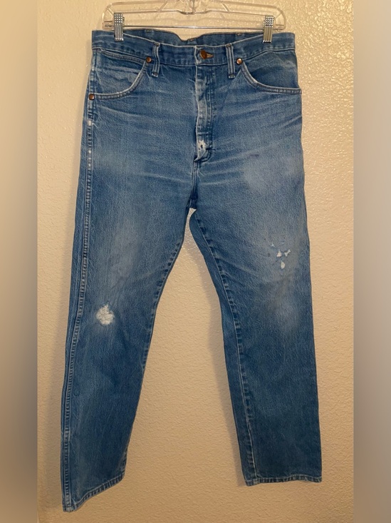 Wrangler Other - Wrangler Men's Distressed Light Blue Straight Jeans